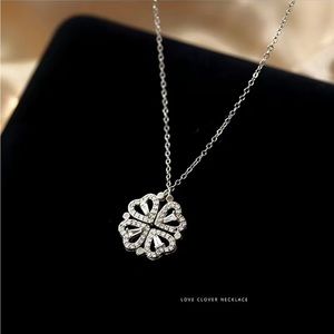 Four Leaf Clover Necklace Opening And Closing Magnetic Four Heart Shaped